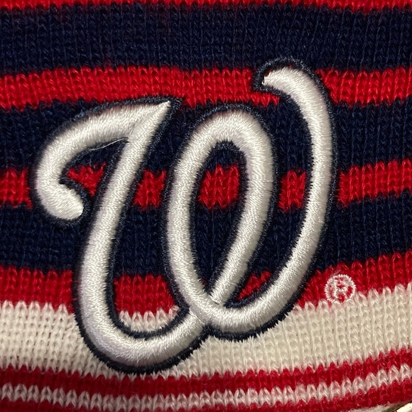 Washington Nationals Red White Blue Beanie Striped Beanie Cap Unisex One Size - Picture 2 of 9